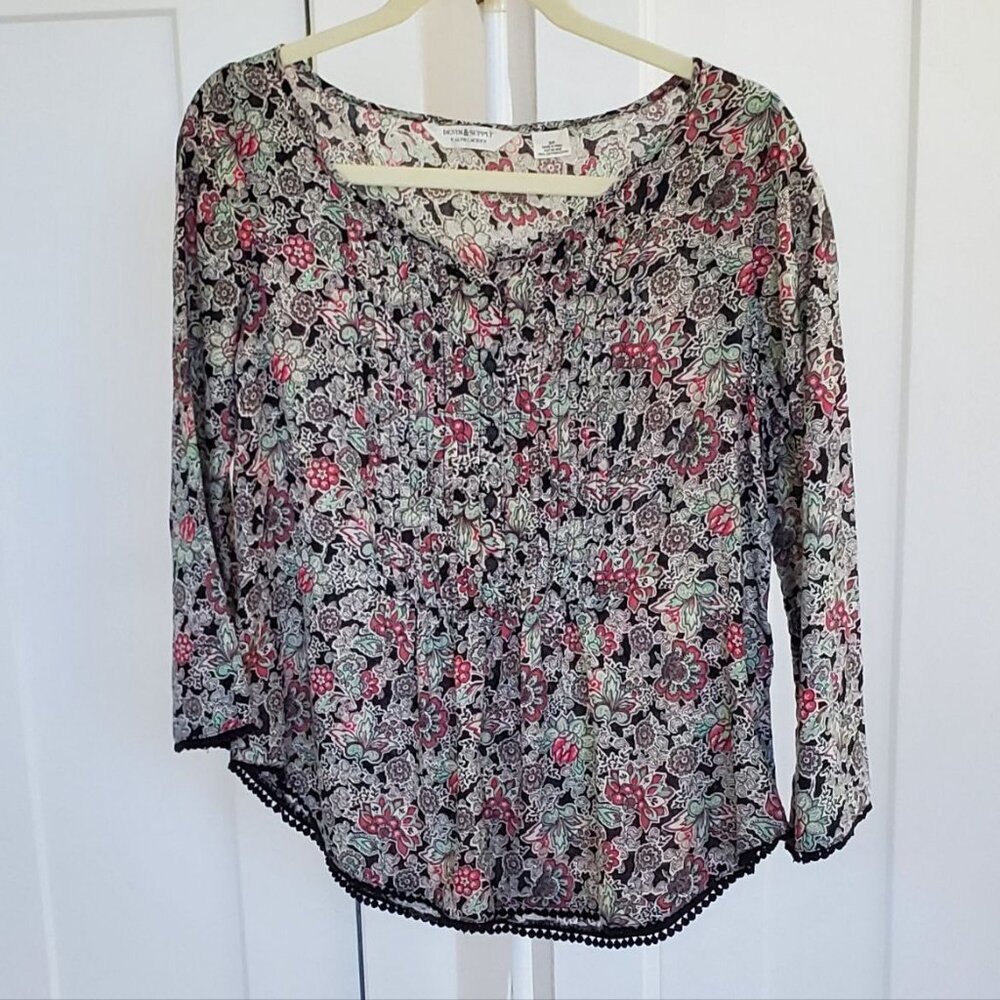 Denim & Supply Ralph Lauren Floral Cotton Blouse with Long Sleeves. Size S